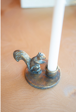 Kalalou Antique Brass Squirrel Taper Candle Holder