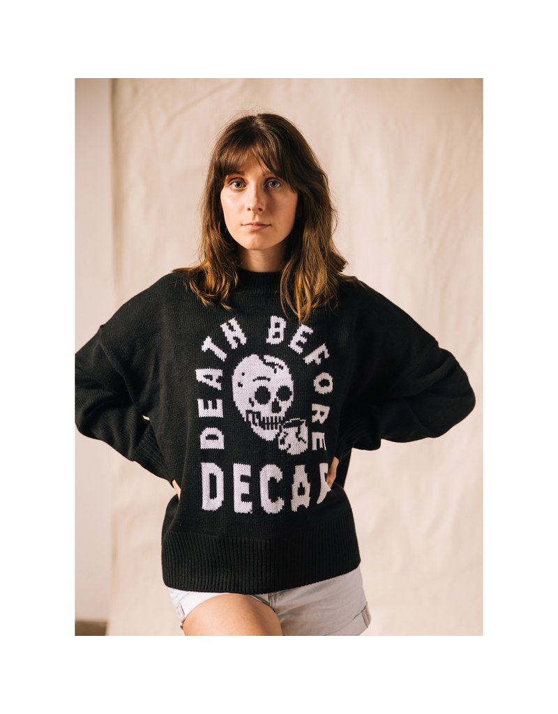 Pyknic Death Before Decaf Knit Sweater