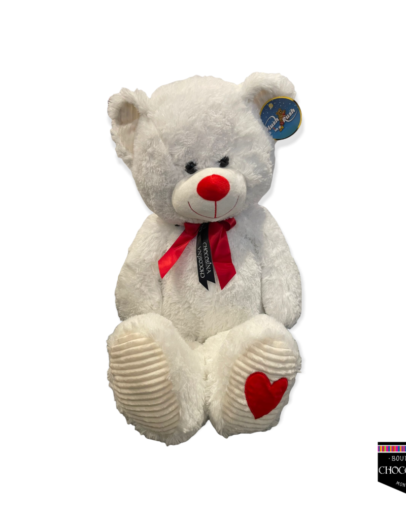Plush White Corduroy Cuddle Bear 39.5''