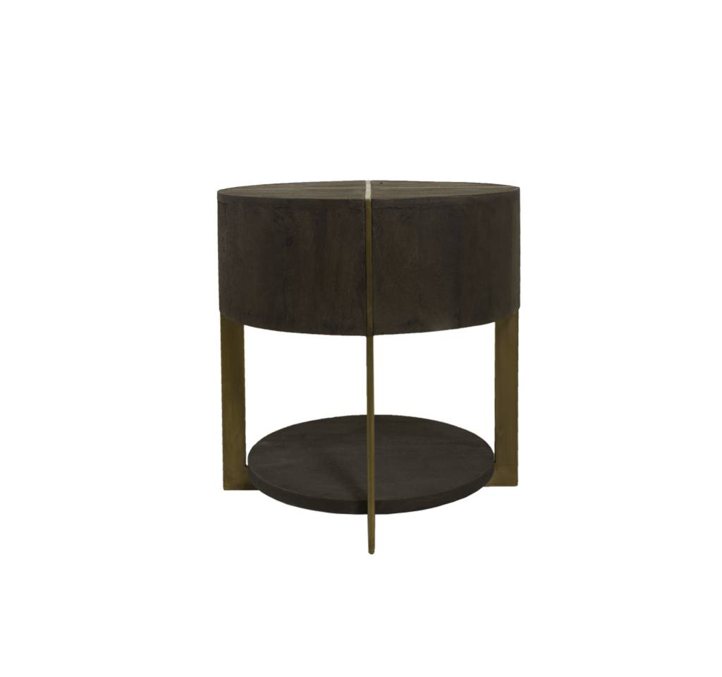 Dray Round End Table Espresso Dray Round End Table Espresso