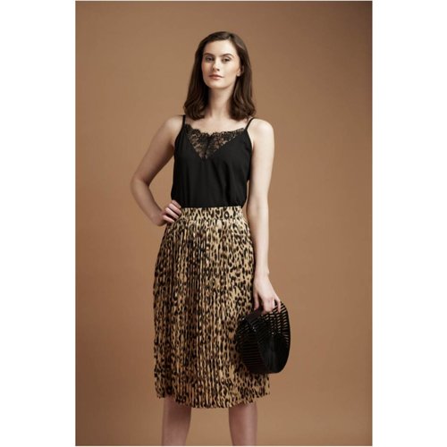 C'est Moi Animal Print Pleated Midi Skirt C'est Moi Animal Print Pleated Midi Skirt