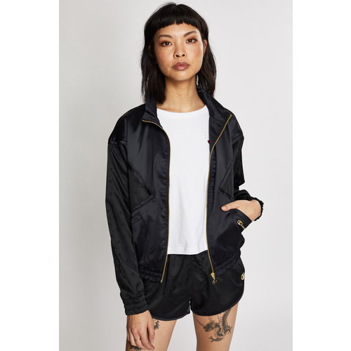 CHAMPION Black Satin Jacket CHAMPION Black Satin Jacket