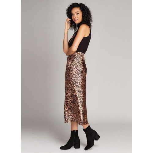 C'est Moi Animal Print Satin Skirt C'est Moi Animal Print Satin Skirt