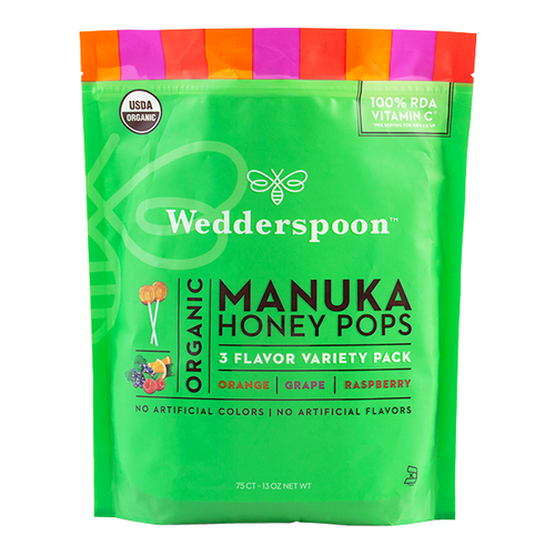 Wedderspoon Organic Manuka Honey Pops Variety Pack Wedderspoon Organic Manuka Honey Pops Variety Pack