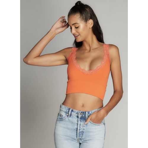 C'est Moi Bamboo Lace Crop Tank C'est Moi Bamboo Lace Crop Tank