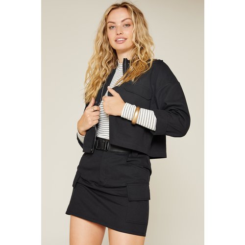 Sadie & Sage Reality Bites Twill Black Jacket Sadie & Sage Reality Bites Twill Black Jacket