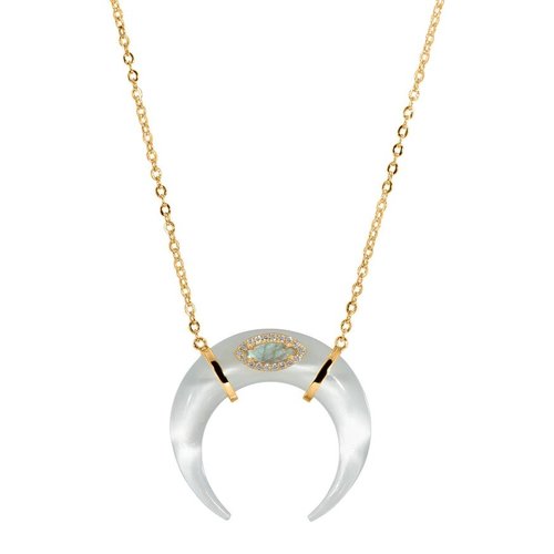 Lili Claspe Reina Horn White Cat's Eye Lili Claspe Reina Horn White Cat's Eye
