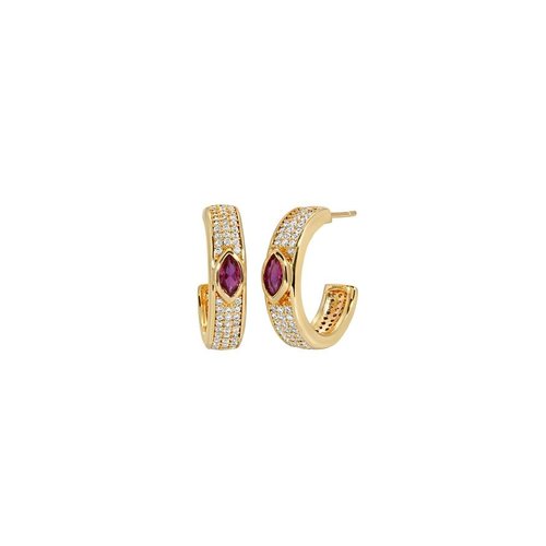 Lili Claspe Marquise Pave Hoops Opal Lili Claspe Marquise Pave Hoops Opal