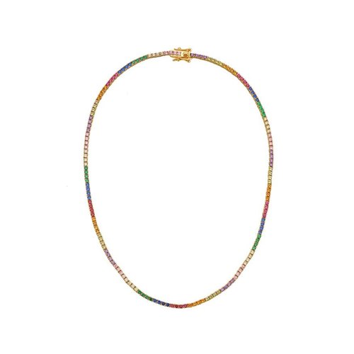 Lili Claspe Amina Mini Rainbow Tennis Necklace Lili Claspe Amina Mini Rainbow Tennis Necklace