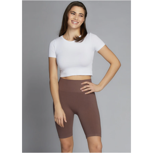 C'est Moi Bamboo Rib High Waisted Bike Shorts C'est Moi Bamboo Rib High Waisted Bike Shorts