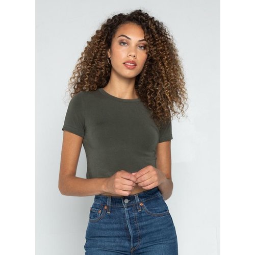 C'est Moi Bamboo S/S Crop Top C'est Moi Bamboo S/S Crop Top