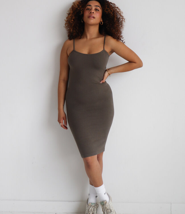 X C'est Moi Rib Dress Khaki