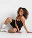 X C'est Moi Bamboo Rib Crop Cami Black