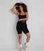 X C'est Moi Bamboo Rib Crop Cami Black