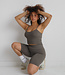 X C'est Moi Bamboo Rib Crop Cami Khaki