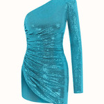 Naia Istanbul Viva Forever Turquoise Sequin Dress