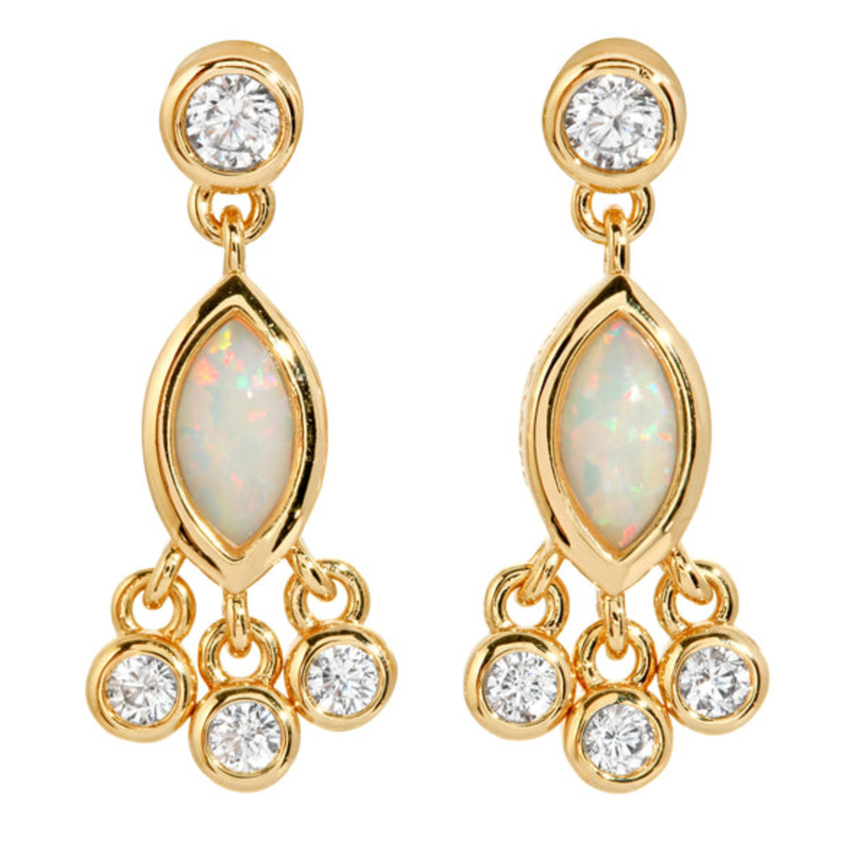Lili Claspe Gilly Shaker Studs Opal Gold