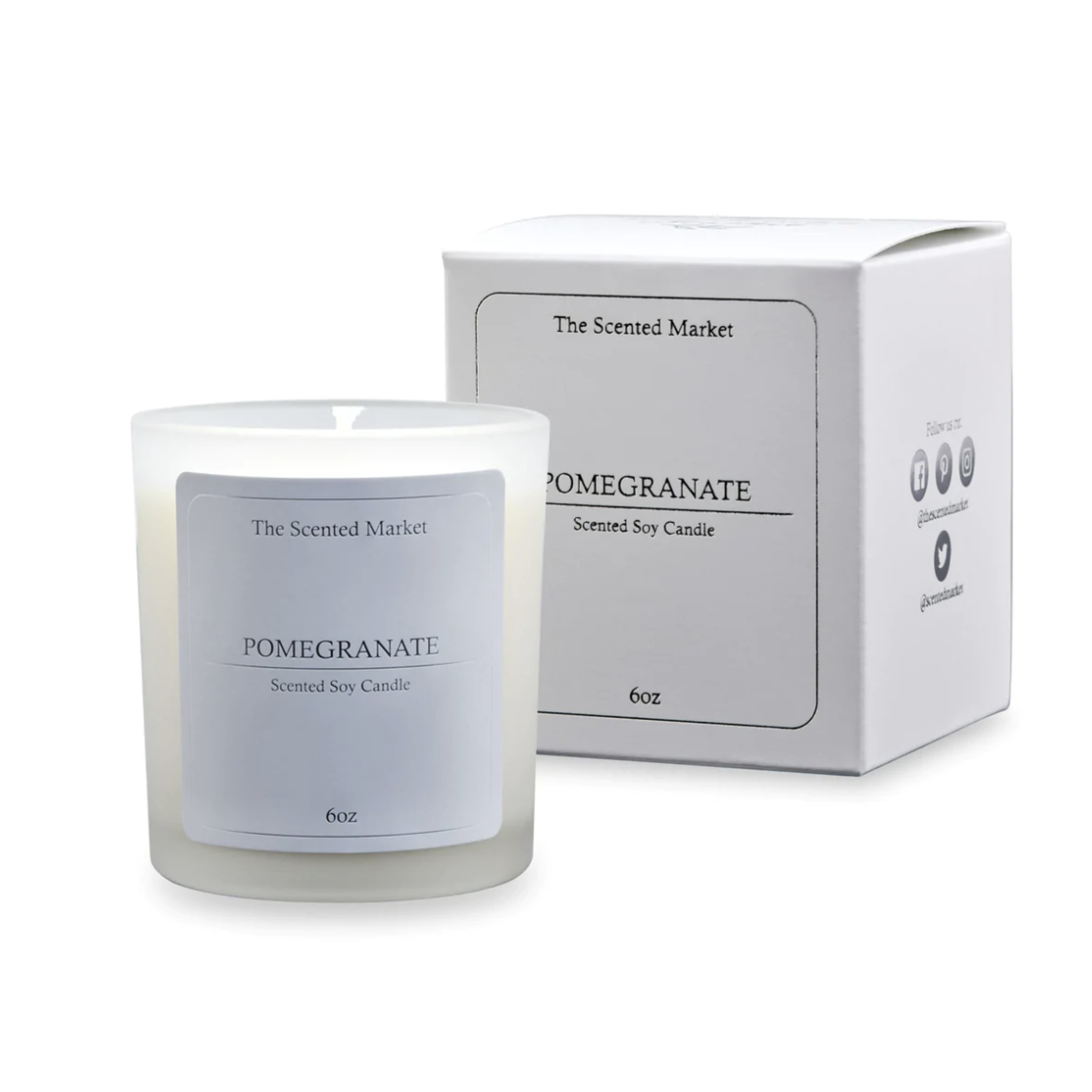 The Scented Market Pomegranate Soy Wax Candle 6 oz