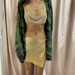 Sharay Iridescent Metal Skirt - Gold