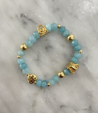 Bracelet de pierres précieuses Aqua Jade