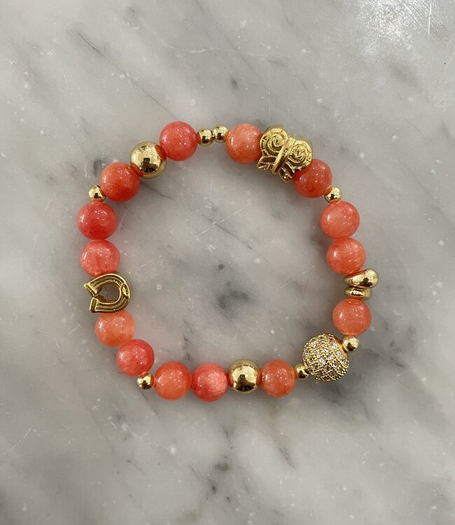 Gemstone Orange Jade Bracelet