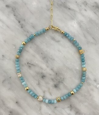 Collier de pierres précieuses Aqua Jade
