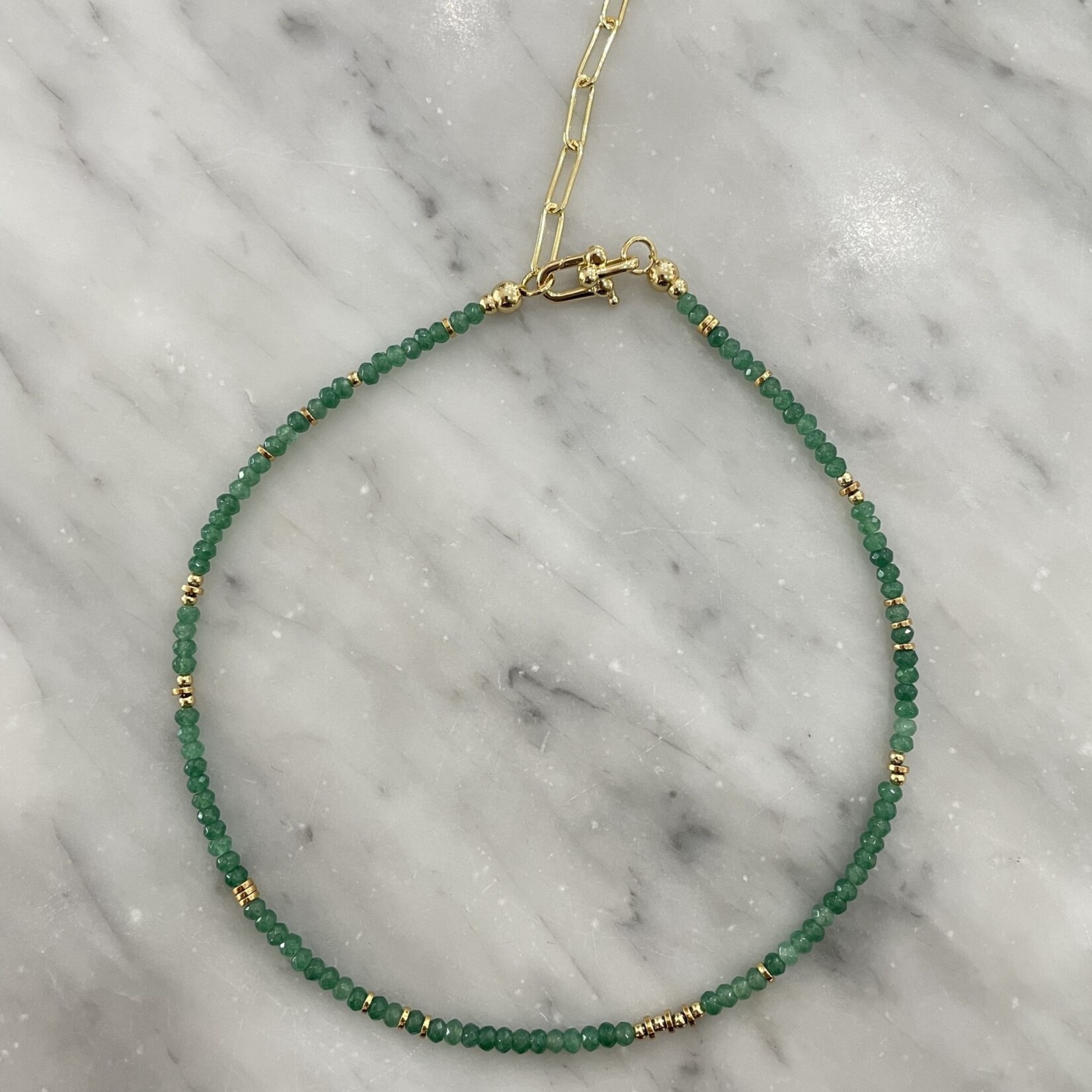 Gemstone Green Jade Beaded Necklace