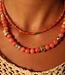 Collier de pierres précieuses en jade orange