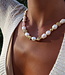 Collier de perles d'eau douce et de pierres précieuses