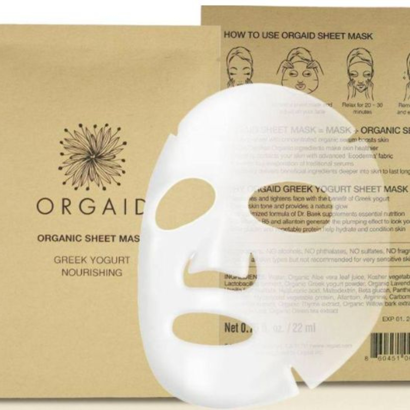 Orgaid Orgaid Greek Yogurt & Nourishing Sheet Mask