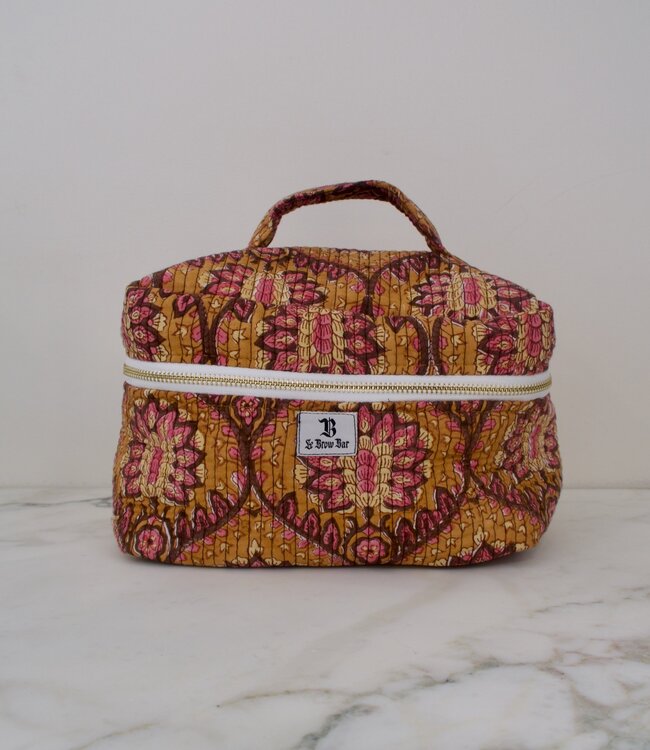 Le Brow Bar Trousse de maquillage matelassée - Brown Paisley