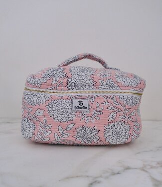 Le Brow Bar Trousse de maquillage matelassée - Rose Pâle Florale