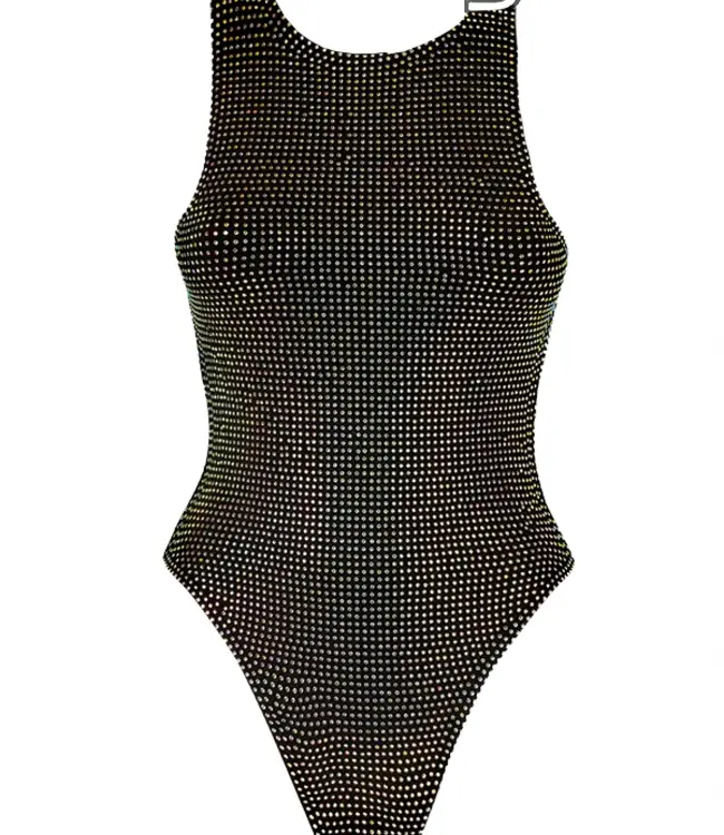 Sharay Crystal Bodysuit TAY Black