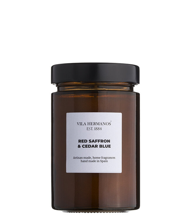 Vila Hermanos Apothecary Apothecary Red Saffron & Cedar Blue Candle
