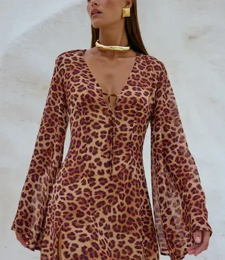 Runaway The Label Anura Mini Robe - Imprimé léopard