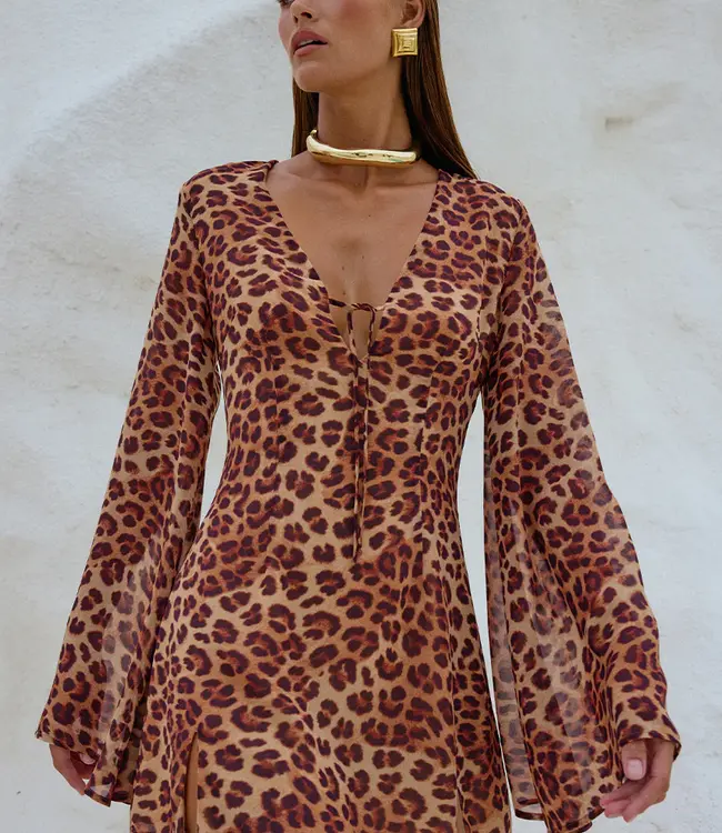 Runaway The Label Anura Mini Dress - Leopard Print
