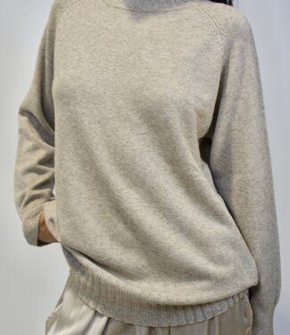 Sandra Oversized Turtleneck Top - Cappuccino