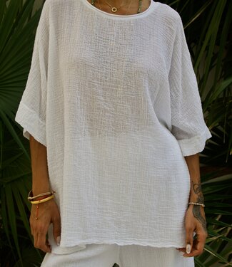 Made in Italy Top t-shirt en gaze de coton Deia