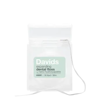 David's Toothpaste Davids Hydroxi™ expanding dental floss / refillable dispenser + refill / mint / 60m