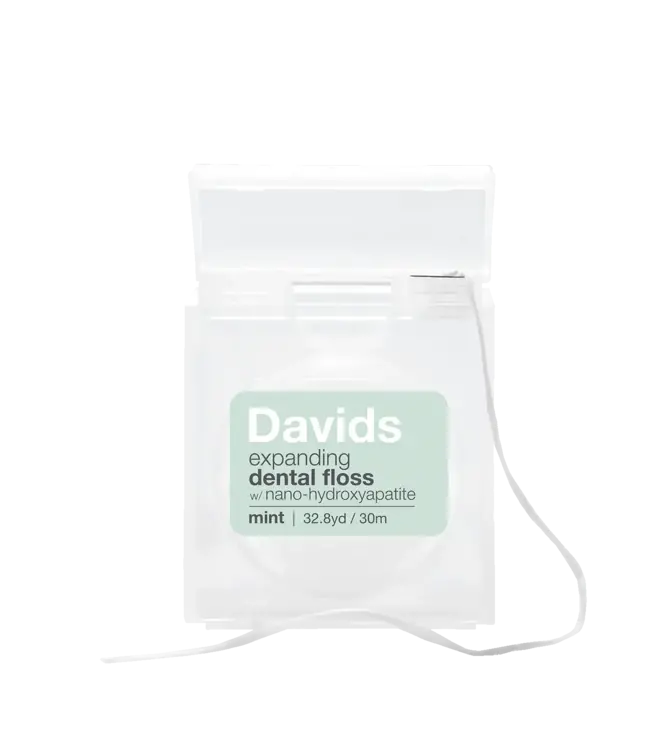 David's Toothpaste Davids Hydroxi™ expanding dental floss / refillable dispenser + refill / mint / 60m
