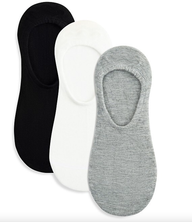Lemon Loungewear Silk Touch 3-Pair No-Show Liner Socks - Charcoal