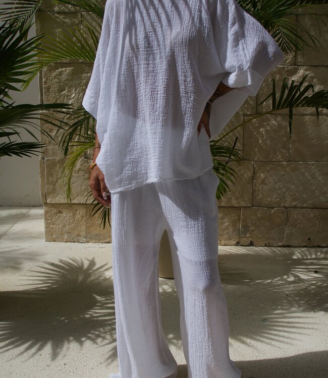 Made in Italy Simona Cotton Gauze Pull on Pant