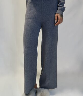 Shana Knit Wide Leg Trouser - Grey