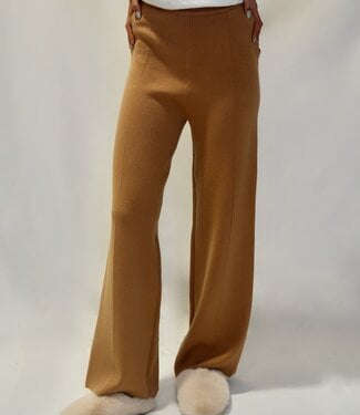 Cherie Wide Leg Knit Pant - Caramel