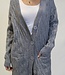 Kate Cable Knit Long Cardigan - Grey