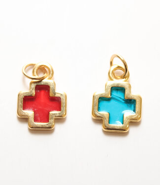 Mini Glass Cross Charm