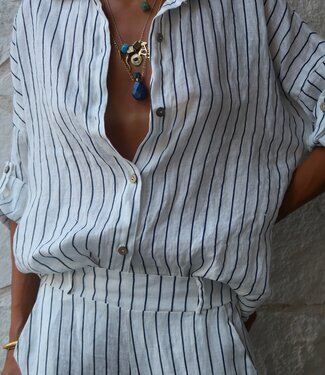 Made in Italy Striped Shirt Navy 2025