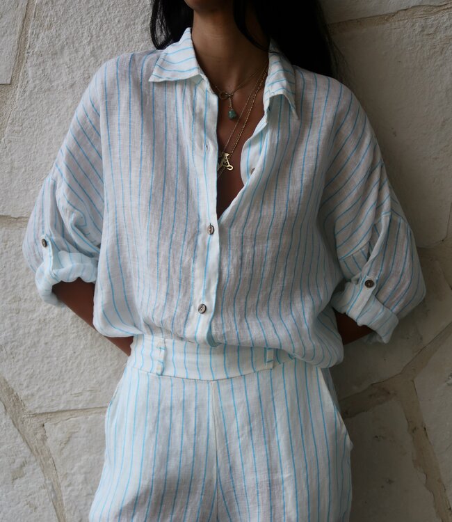 Made in Italy Striped Shirt Blue 2025