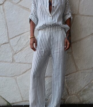 Made in Italy Striped Pant Navy 2025