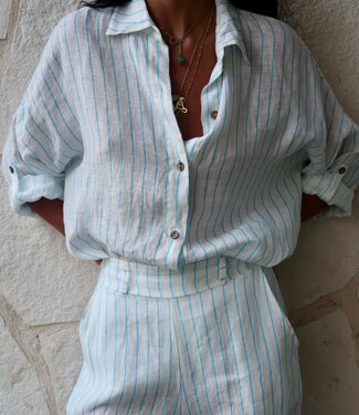 Made in Italy Striped Shirt Blue 2025